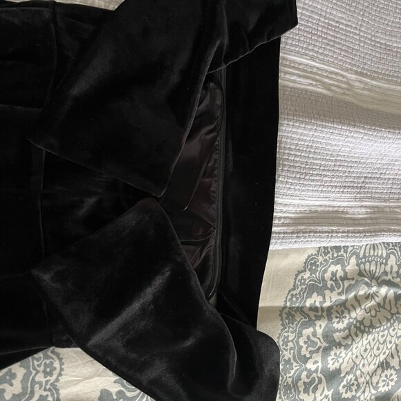 Pomander Place Black Elise Off Shoulder Velvet Velour Midi Cocktail Dress Size S - Picture 4 of 5